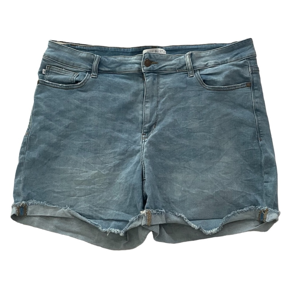 Judy Blue Plus Size light blue denim cuffed jean shorts Retro Style Size 3XL